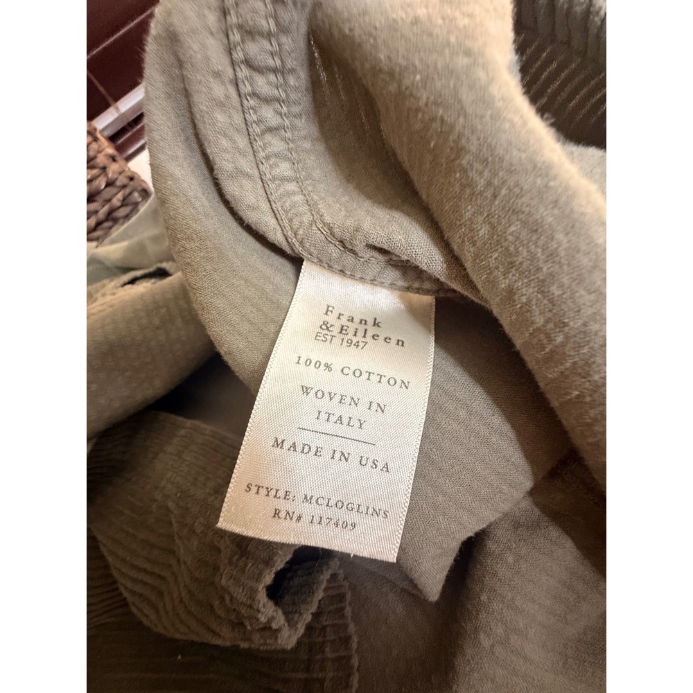 Frank & Eileen McLoghlin Olive Green Corduroy Womens Shirt Jacket Shacket M - Picture 3 of 6